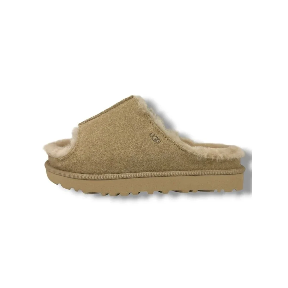 NIB UGG Greenport Suede Shearling Slippers Slip On Slides Size 5 Cozy Cabincore